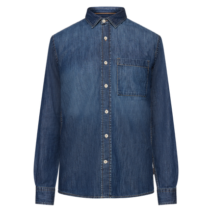 BrandonSi Denim L/S Shirts - Slate blue