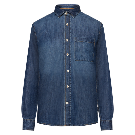 BrandonSi Denim L/S Shirts - Slate blue