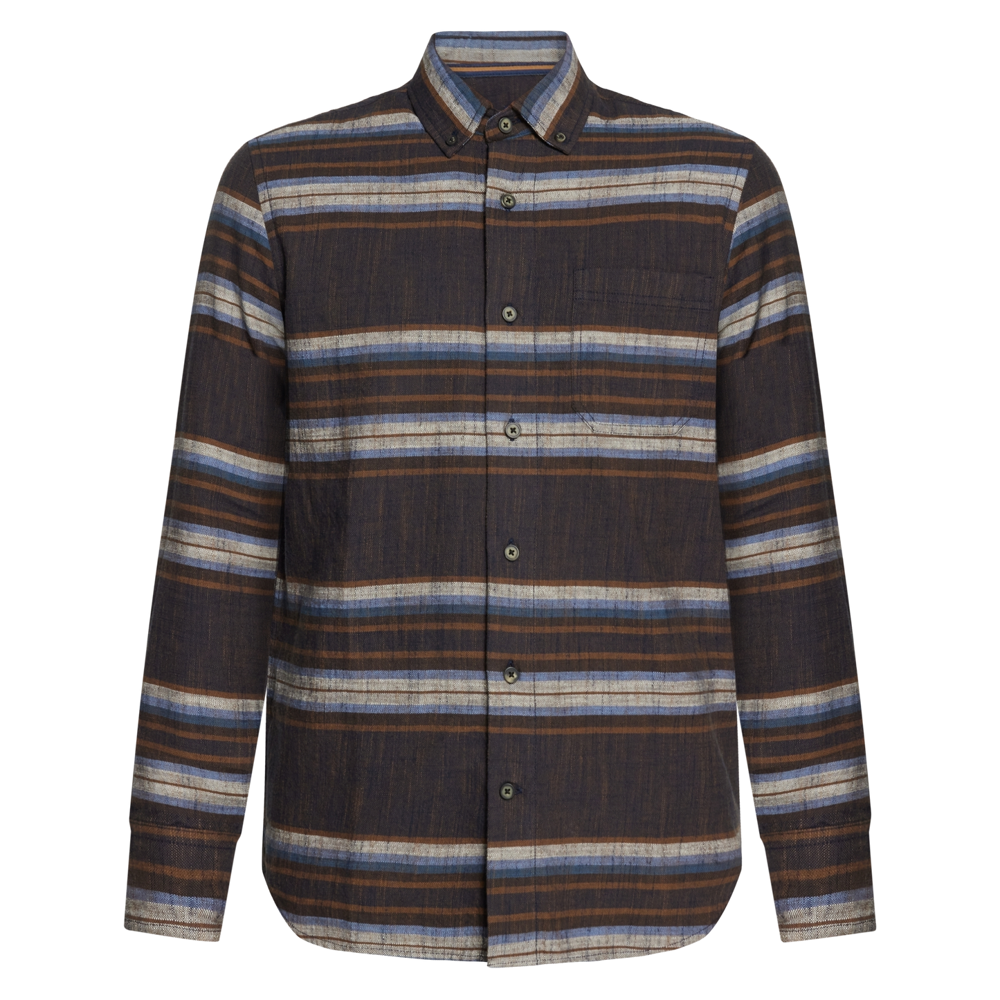 BarneySi H-stripe L/S Shirts - Deep Marine