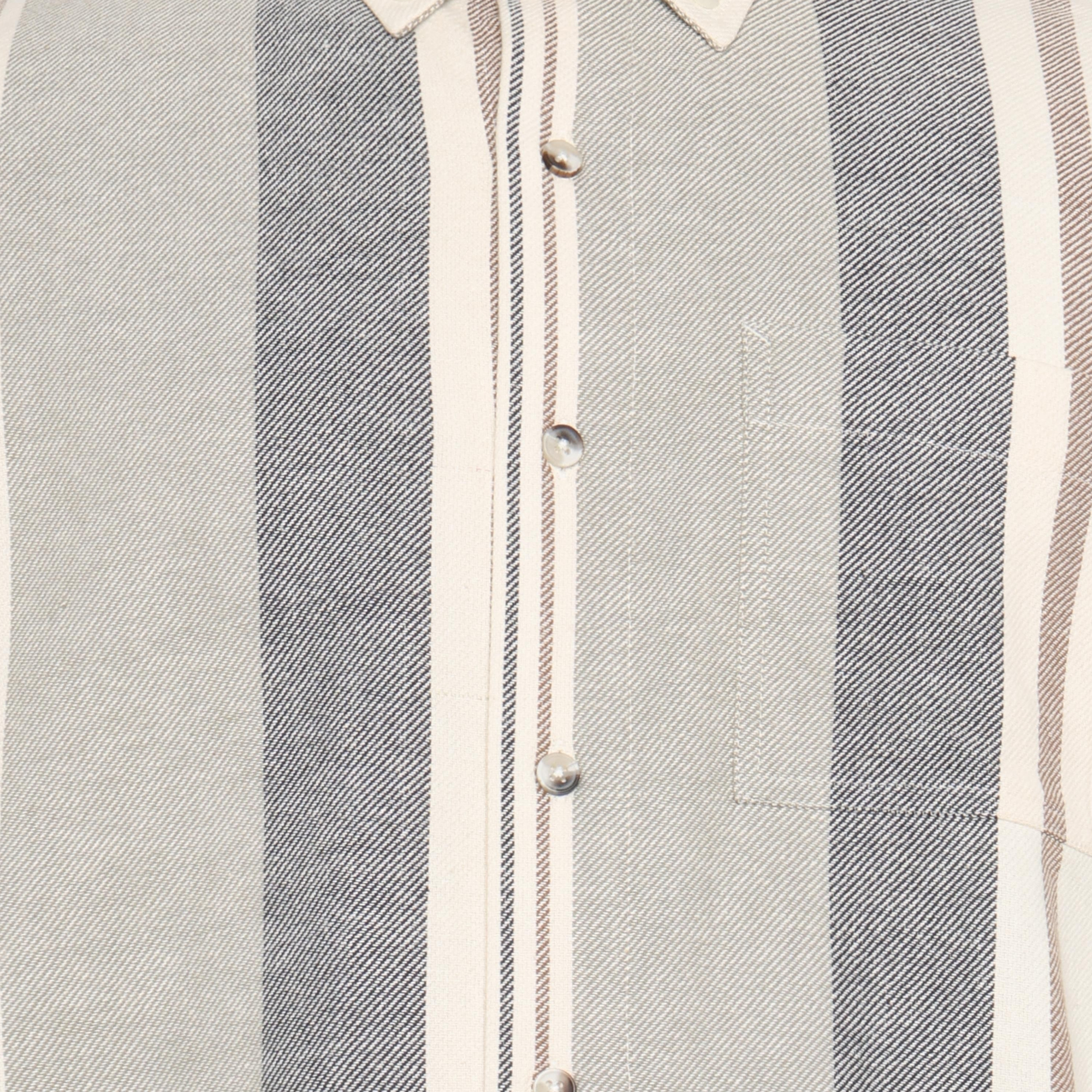 BoulderSi V-Stripe L/S Shirts - Brown Otter