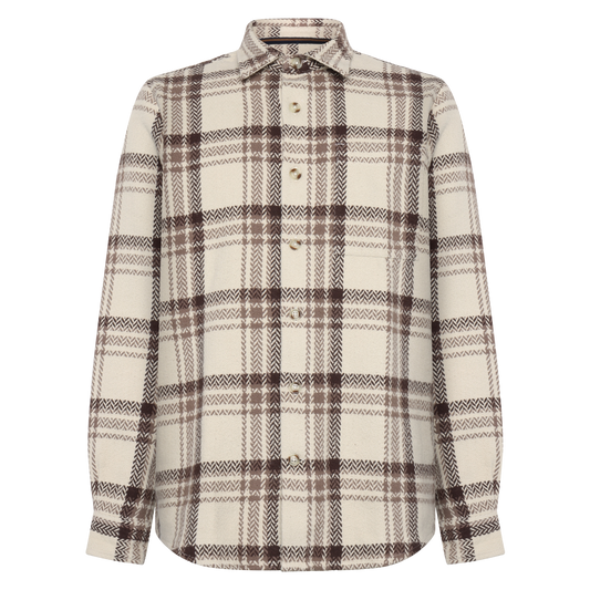 BennySi Big Check Overshirt - Brown Bark