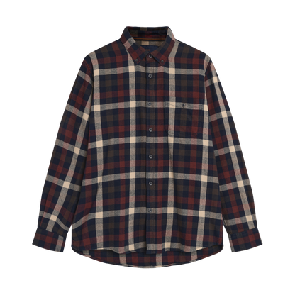 MikeSi Check + L/S Shirts - Deep Marine