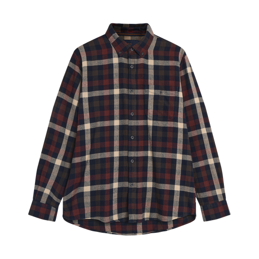 MikeSi Check + L/S Shirts - Deep Marine