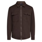 BertleSi  Zip Overshirt Sweatshirt - Brown Bark