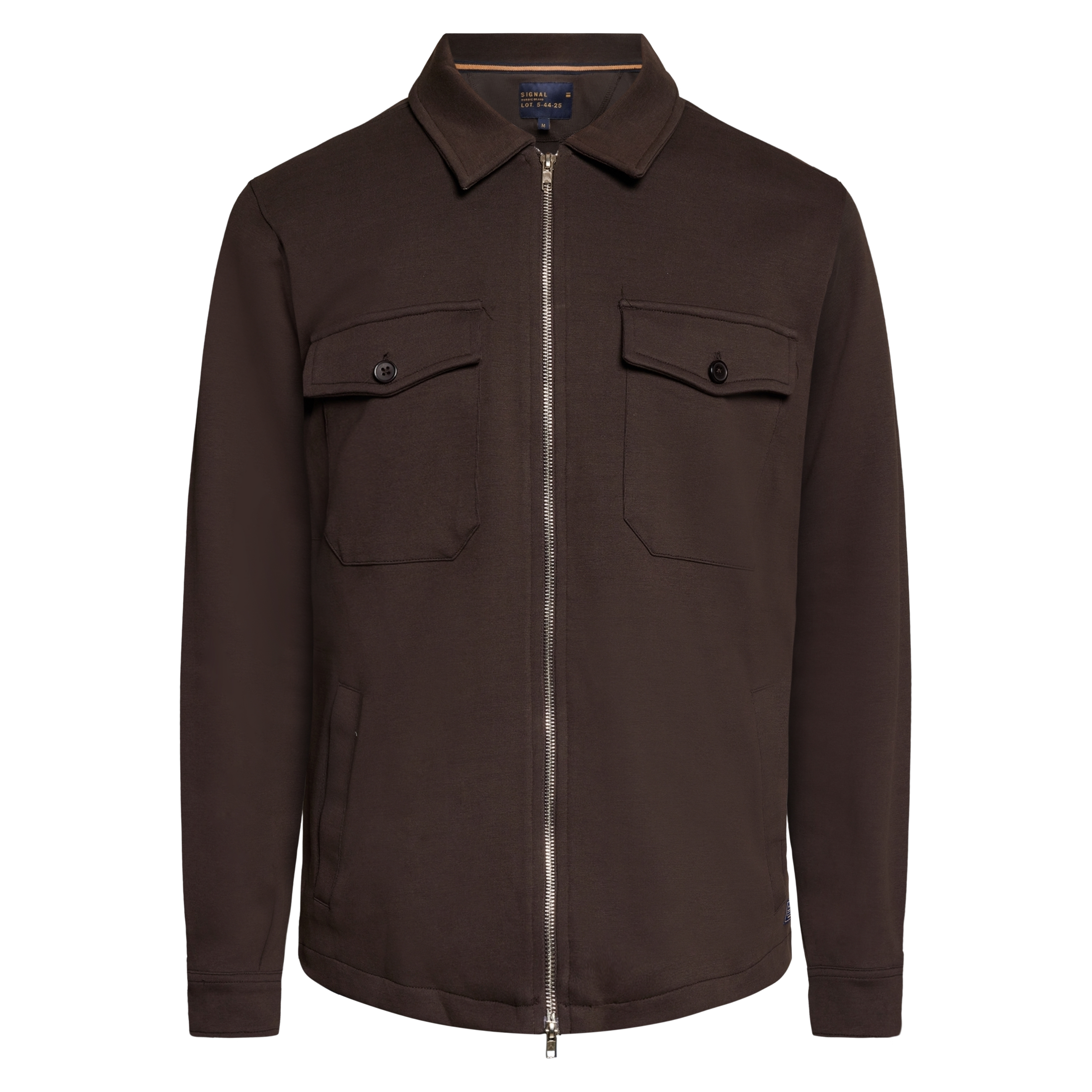 BertleSi  Zip Overshirt Sweatshirt - Brown Bark