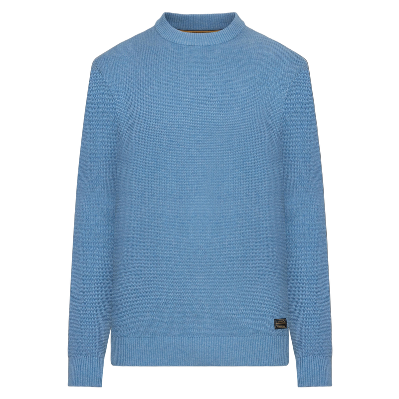 KalleSI Structure Crew + Knit - Calm blue melange