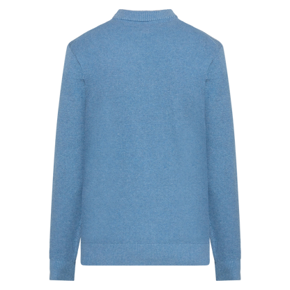 KalleSI Structure Crew + Knit - Calm blue melange