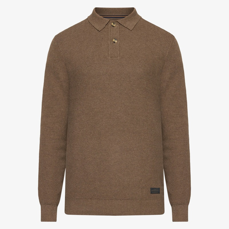 KlasSi Structure Polo + - Cocoa Brown Melange