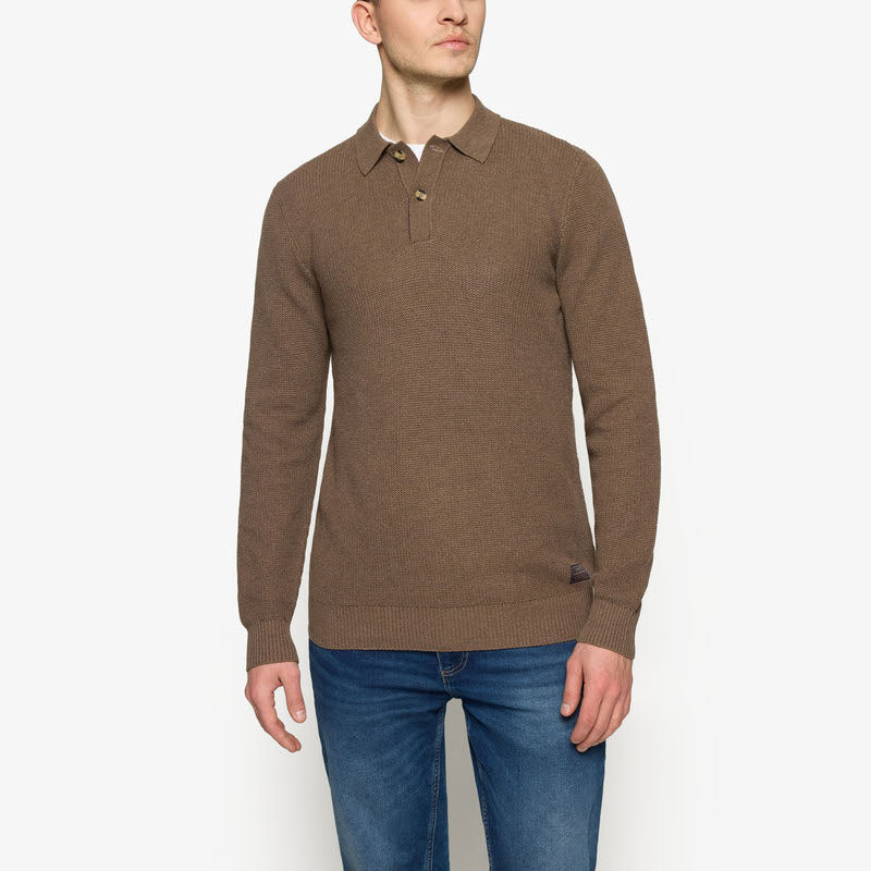 KlasSi Structure Polo + - Cocoa Brown Melange