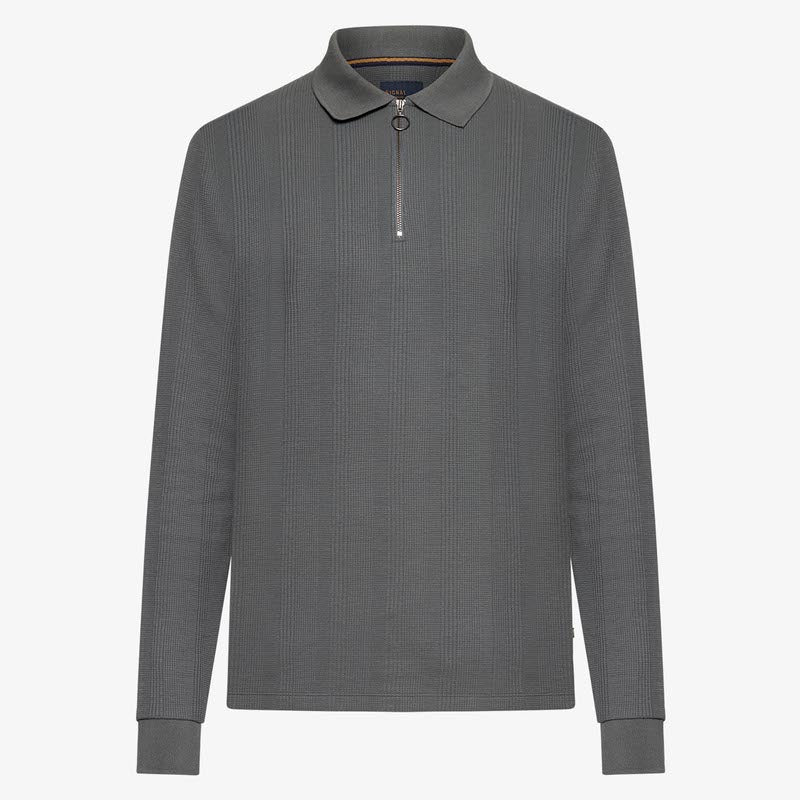 PittSi Structured Zip Polo - Shadow grey