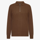 PittSi Structured Zip Polo - Cocoa Brown