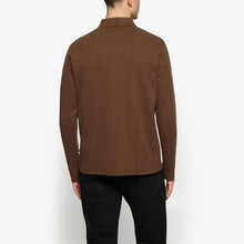 PittSi Structured Zip Polo - Cocoa Brown