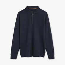 PittSi Structured Zip Polo - Deep Marine