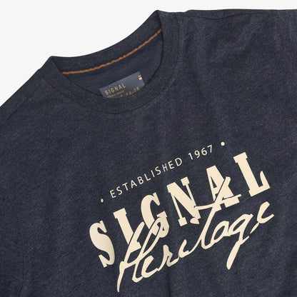 PabloSi Front Print + - Mid Blue Melange