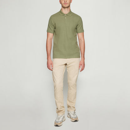 OlauSi Structured Polo - Oil Green