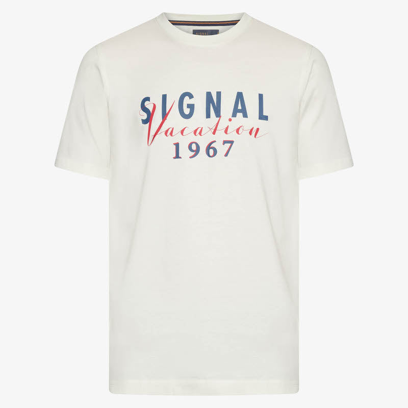 FinnSi Front Print Tee + - Ecru Vapor