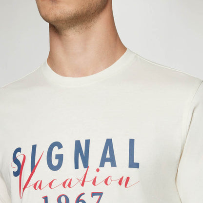 FinnSi Front Print Tee + - Ecru Vapor