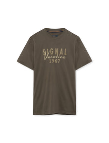 FinnSi Front Print Tee + - Espresso