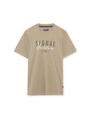 FinnSi Front Print Tee + - Savana Sand