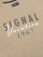FinnSi Front Print Tee + - Savana Sand
