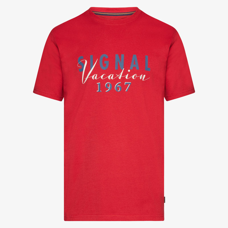 FinnSi Front Print Tee + - Dusty red