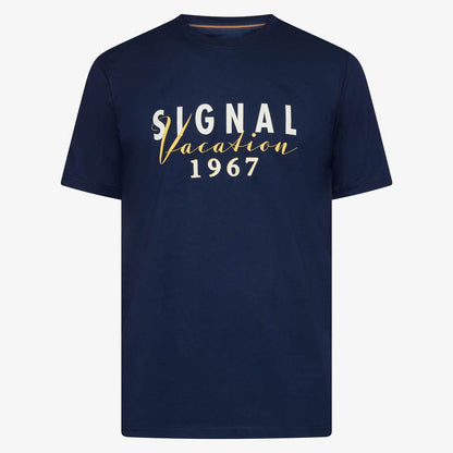 FinnSi Front Print Tee + - Blue Captain
