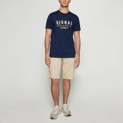 FinnSi Front Print Tee + - Blue Captain