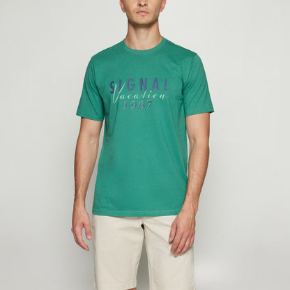 FinnSi Front Print Tee + - Green garden