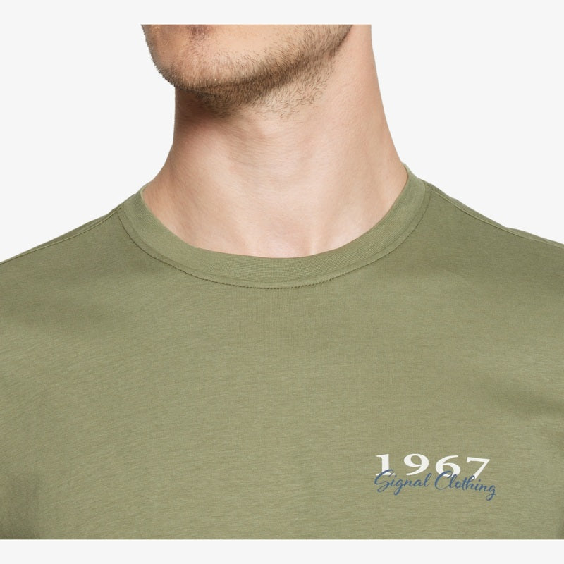 FrodoSi Chest Print Tee + - Oil Green