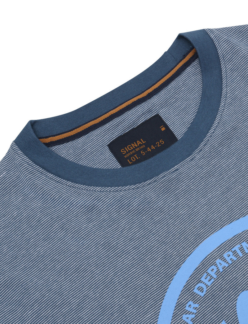 FelixSi Mini Stripe Print Tee+ - Blue Captain