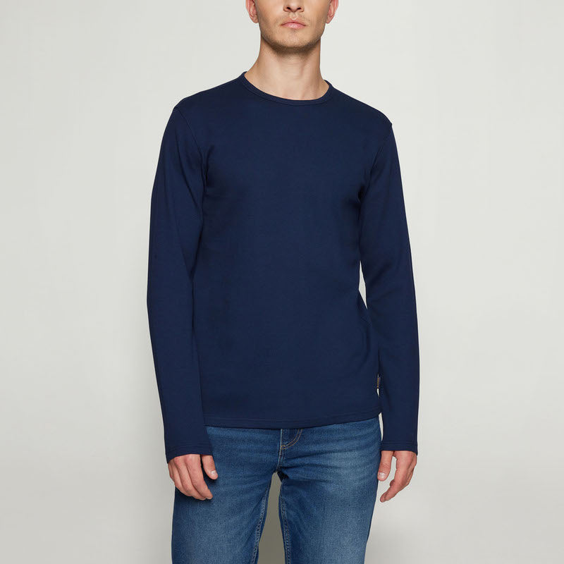 FredSi Waffle Tee LS - Blue Captain | Signal Clothing DK