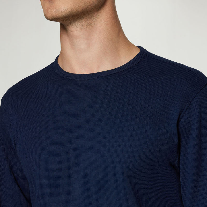 FredSi Waffle Tee LS - Blue Captain | Signal Clothing DK