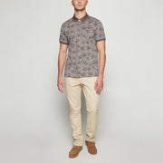 EfronSi Jaquard Pattern Polo - Espresso
