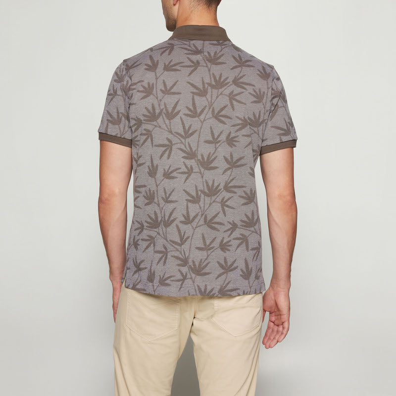 EfronSi Jaquard Pattern Polo - Espresso