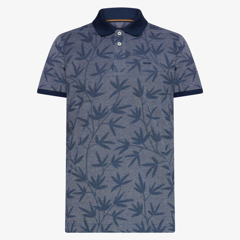 EfronSi Jaquard Pattern Polo - Blue Captain