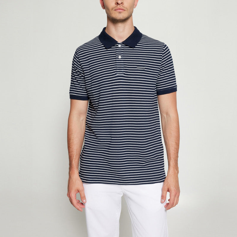 EloSi Heavy Stripe Polo - Deep Marine