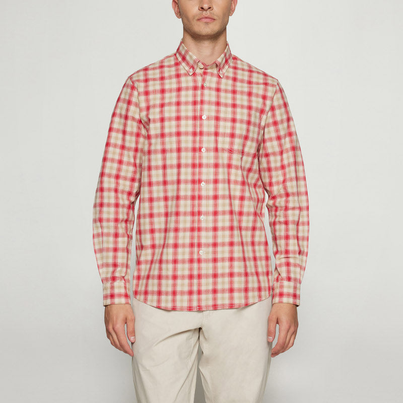 GabrielSi Slub Check - Dusty red
