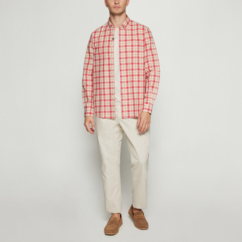 GabrielSi Slub Check - Dusty red