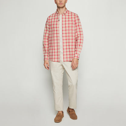 GabrielSi Slub Check - Dusty red