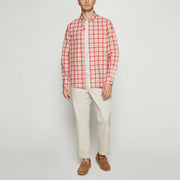 GabrielSi Slub Check - Dusty red
