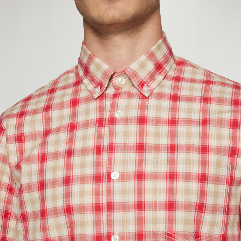 GabrielSi Slub Check - Dusty red