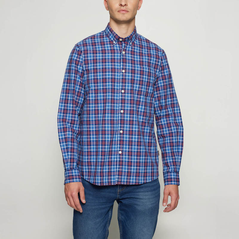 GabrielSi Slub Check - True blue