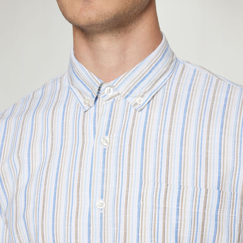 GioSi Slub Stripe - Warm beige
