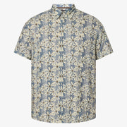 GusSi Linen/cotton Print - Blue Captain