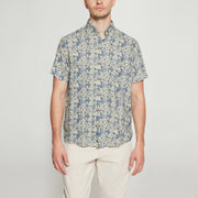 GusSi Linen/cotton Print - Blue Captain