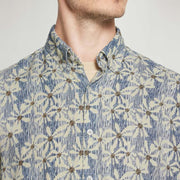 GusSi Linen/cotton Print - Blue Captain