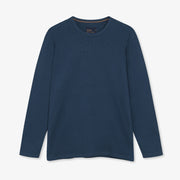 13632 FredSi Waffle Tee LS - Blue Dipper