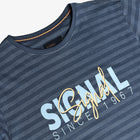 13656 LewiSi Subtle Stripe Print - Blue Dipper