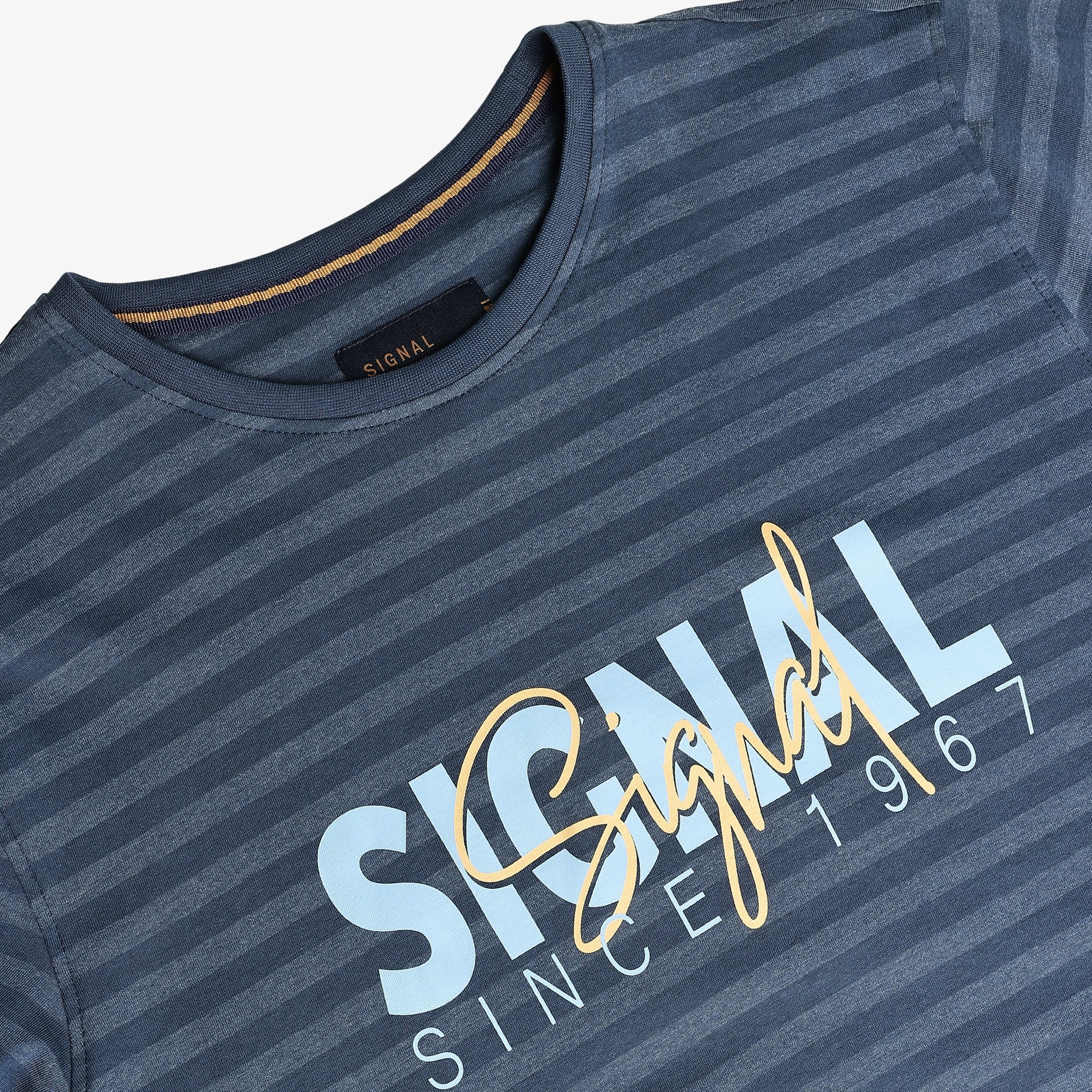 13656 LewiSi Subtle Stripe Print - Blue Dipper