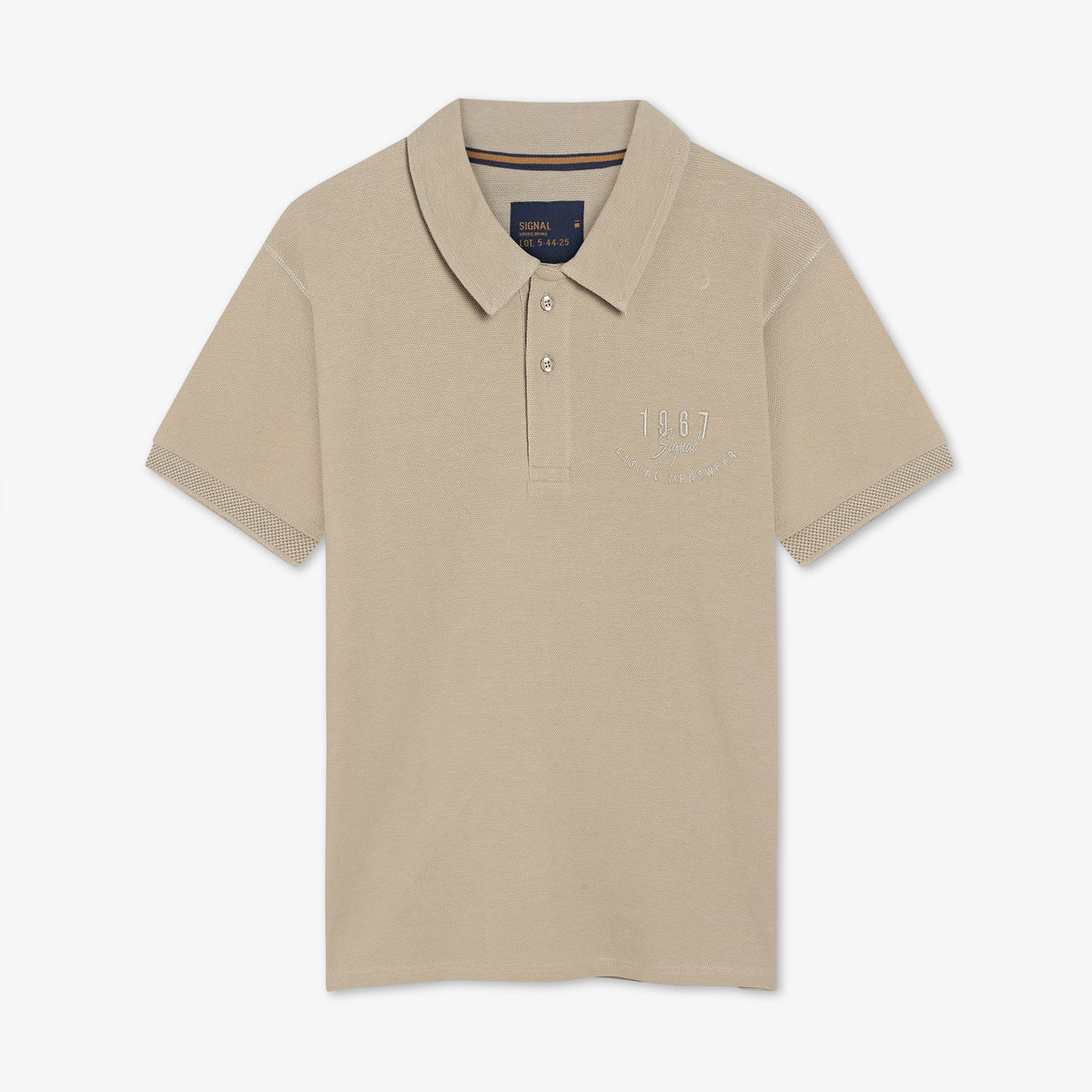 13657 LeonSi Heavy Emb. Polo - Sandy Taste